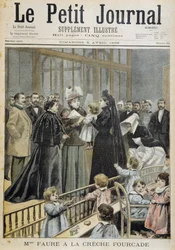 Mme Faure in der Fourcade-Kinderkrippe - in „Le Petit Journal“ vom 05.04.1896