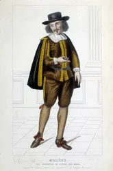 Molière in der Rolle des Sganarelle im Stück „Die Schule der Ehemänner“