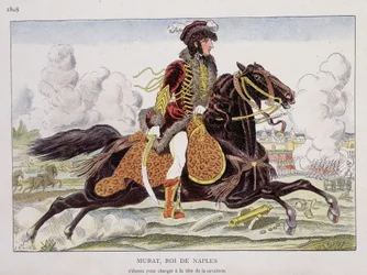 Murat (1767-1815), König von Neapel, führt die Kavallerie an
