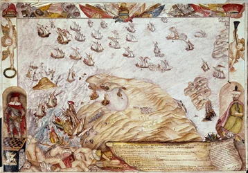 Seeschlacht zwischen der türkischen und venezianischen Flotte im Jahr 1661