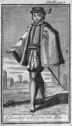 Ritterorden. Ritter des Ordens der Narren. In „History of military orders or knights, of the secure and routine militias of both sexes, which have been established so far. Edition taken from Abbe Giustiniani, R.P.Bonani, M. Herman, Schoonebeek