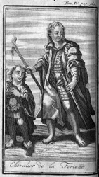 Ritterorden. Ritter des Glücks in Italien. In „History of military orders or knights, of the secure and routine militias of both sexes, which have been established so far. Edition taken from Abbe Giustiniani, R.P.Bonani, M. Herman, Schoonebeek, R.P.Hel