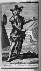 Ritterorden. Ritter von St. Georg in Ravenna (Ravenna) in Italien im 16. Jahrhundert. In „Geschichte der militärischen Orden oder Ritter, der sicheren und routinemäßigen Milizen beider Geschlechter, die bisher gegründet wurden“. Ausgabe von Abbe Giustinian