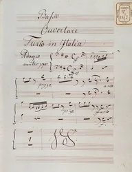 Seite der Partitur der Ouvertüre von Der Türke in Italien von Gioacchino Rossini