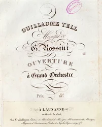 Seite der Partitur der Ouvertüre von Wilhelm Tell, Oper von Gioacchino Rossini