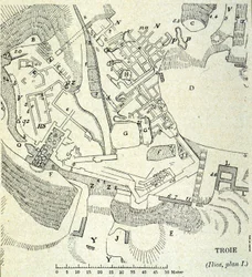 Plan von Troja: Ausgrabung von Heinrich Schliemann