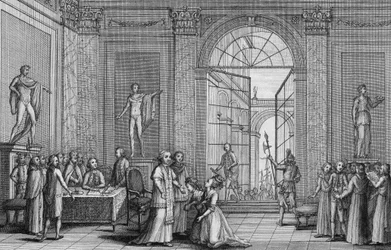 Papst Pius VI empfängt zwei Töchter von Ludwig XV (Madame Marie Adelaide und Madame Marie Therese Victoire de France) 1791 - Gravur