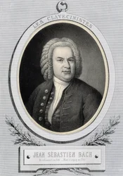 Porträt in Medaillon von Johann Sebastian Bach