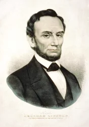 Porträt von Abraham Lincoln, amerikanischer Staatsmann (1809-1865)
