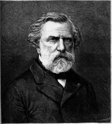 Porträt von Ambroise Thomas (1811-1896), französischer Komponist. Gravur in „Le Monde Illustré“ Nr. 1308 vom 22. April 1882.