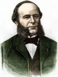 Porträt von Auguste Pouyer-Quertier (Pouyer Quertier) (1820 - 1891). Gravur aus dem späten 19. Jahrhundert