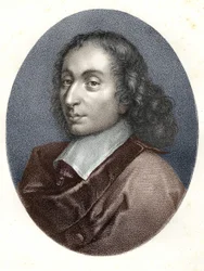 Porträt von Blaise Pascal - Gravur aus dem 19. Jahrhundert.