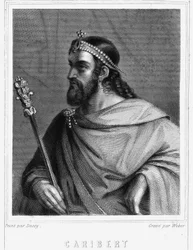 Porträt von Charibert (? -?), König von Paris (561-567) - in „Histoire des Français“ von Lavallée, Gravur, sd.