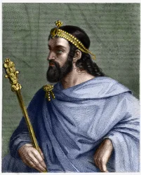 Porträt von Charibert (? -?) , König von Paris (561 - 567) - in „Histoire des Français“ von Lavallée, Gravur, undatiert.