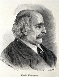 Porträt von Carlo Cattaneo (1801-1869)