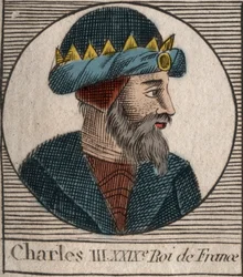 Porträt von Karl III. genannt der Einfältige (879-929) König der Franken - Gravur aus „Instruction sur l