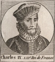 Porträt von Karl IX. (1550-1574), König von Frankreich - Karl IX. König von Frankreich von 1560 bis 1574 - Gravur aus „Instruction sur l