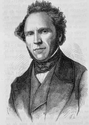 Porträt von Claude Anthime Corbon (1808 - 1891). Gravur des späten 19. Jahrhunderts in „Histoire de France“ von H. Martin