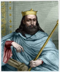 Porträt von Chlothar I. (497 - 561), König von Neustrien und König der Franken - in „Histoire des Français“ von Lavallée, Gravur, undatiert.