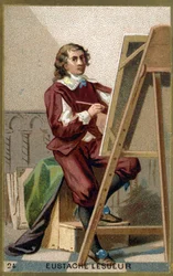 Porträt von Eustache Le Sueur (1617 - 1655), französischer Maler, Designer und Dekorateur. Chromolithografie des 19. Jahrhunderts.