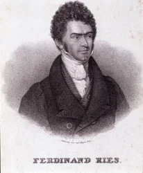 Porträt von Ferdinand Ries (1784 - 1838), deutscher Komponist und Pianist. Gravur des 19. Jahrhunderts