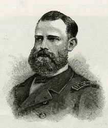 Porträt von Oberleutnant Chipp, der Crew der La Jeannette, für die Mission zum Nordpol. Gravur zur Illustration von „The Journey of the Jeannette“
