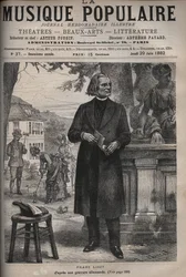 Porträt von Franz Liszt (1811-1886), ungarischer Komponist, Pianist und Dirigent - Gravur in „Populäre Musik“ illustriertes Wochenblatt - 1882