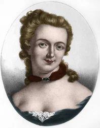 Porträt von Gabrielle Émilie de Breteuil, Marquise (Madame) du Châtelet (1706-1749), Marquise Le Tonnelier de Breteuil, französische Schriftstellerin.
