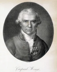 Porträt von Gaspard Monge, Comte de Peluse (1746 - 1818), französischer Mathematiker - Gravur