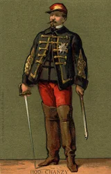 Porträt von General Chanzy (1823 - 1883). Chromolithographie Ende des 19. Jahrhunderts.