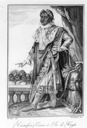 Porträt von General Henry Christophe, König von Haiti, Held der Unabhängigkeit Haitis. Gravur 19. Jahrhundert
