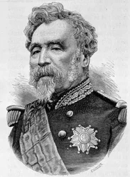 Porträt von General de la Motterouge. Gravur aus dem späten 19. Jahrhundert in „Histoire de France“ von H. Martin