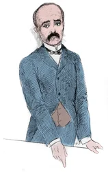 Porträt von Georges Benjamin Clemenceau (1841-1929), französischer Politiker während der Diskussionen über die Frage von Tonkin und Frankreich. Gravur in „Le Monde Illustré“