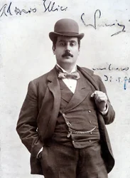 Porträt von Giacomo Puccini im Jahr 1896 (1858-1924), italienischer Komponist