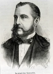 Porträt von Großherzog Konstantin (1779 - 1831), Vizekönig von Polen. Gravur aus dem späten 19. Jahrhundert in „Histoire de France“ von H. Martin.