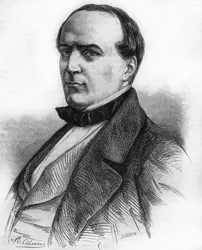 Porträt von Hippolyte Fortoul (1811-1856). Minister der Marine und Minister für öffentliche Bildung. Gravur von 1866.