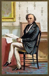Porträt von Jakob Liebmann Meyerbeer (1791-1864), deutscher Komponist. Chromolithographie des späten 19. Jahrhunderts.