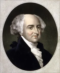 Porträt von John Adams (1735 - 1826), 2. Präsident der Vereinigten Staaten (1797 - 1801). Gravur 19. Jahrhundert