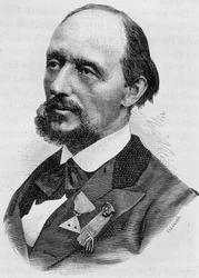 Porträt von Jules Bergeret (1839 - 1905). Gravur des späten 19. Jahrhunderts in „Histoire de France“ von H. Martin.