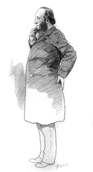 Porträt von Jules Ferry (1832-1893), französischer Politiker, Präsident des Ministerrats. Gravur in "Le Monde Illustré"