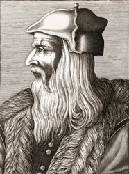 Porträt von Leonardo da Vinci (Leonardo da Vinci) (1452 - 1519).