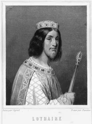 Porträt von Lothar (941-986), König der Franken - in „Histoire des Français“ von Lavallée, Gravur, undatiert.