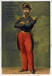 Porträt von Louis-Eugène Cavaignac (1802 - 1857), französischer General und Politiker. Chromolithografie des späten 19. Jahrhunderts