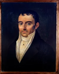 Porträt von Ludovico Antonio Brizzi (1766-1837) italienischer Musiker. Anonymes Gemälde. 19. Jahrhundert. Bologna, civico museo bibliografico