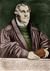 Porträt von Martin Luther (1483-1546) - Gravur 1544.