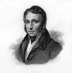 Porträt von Paul Louis Courier, französischer Pamphletist und Briefschreiber (1772-1825), Kupferstich des 19. Jahrhunderts