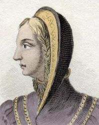 Porträt von Königin Isabella von Kastilien (Isabella I. die Katholische) (1451-1504). Gravur des 19. Jahrhunderts