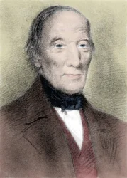 Porträt von Robert Owen (1771-1858), britischer Philanthrop und Sozialist.