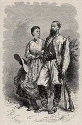 Porträt von SAMUEL WHITE BAKER (1821-1893), englischer Entdecker, und Lady Florence Baker (1841-1916)