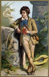 Porträt von Victor Jacquemont (1801 - 1832), französischer Botaniker und Reisender. Chromolithographie des 19. Jahrhunderts